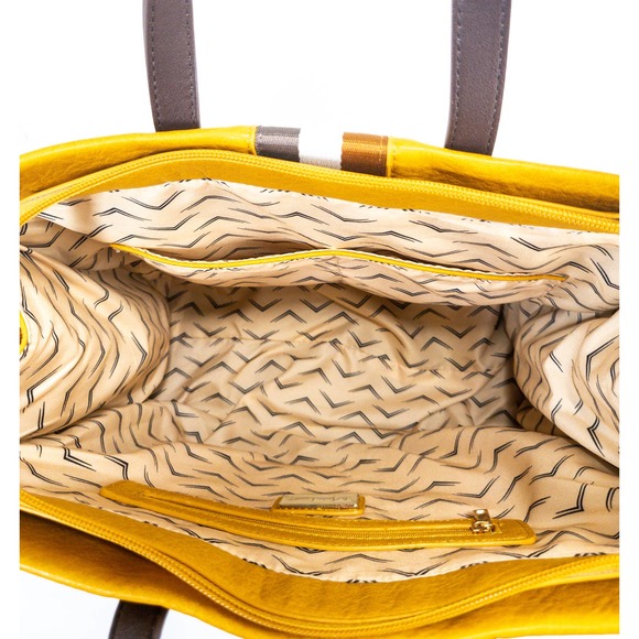 Moda Luxe Stylish, Spacious Tote Bag - Mustard/Yellow - Picture 7 of 9